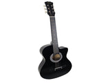 Karrera 38in Cutaway Acoustic Guitar with Carry Bag - Black CC38-BK