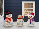 Dazzle Bright Christmas Lighted Snowman , 3-Piece Waterproof Plug in 2D Snowman for Yard Patio Lawn V1366-AZ2-W-04102