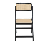 Artiss Dining Chair Wooden Rattan Foldable Black UPHO-C-DIN-01-RAT-BK