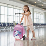 VEVOR Ride-on Luggage 20-inch Kids Scooter Suitcase with Flash Wheels Purple V952-FDDQXXLXHBK2ZFUMR001V0
