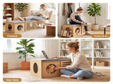 Artiss Pet Ottoman Footrest Bench with MDF Frame 100kg Capacity Natural FUR-AC-OTM-PET-WD
