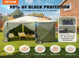 Pop Up Gazebo Tent, Pop-Up Screen Tent 6 Sided Canopy Sun Shelter with 6 Removable Privacy Wind V952-ZPSLTJLS12X1117M6V0