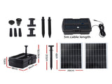 Gardeon Solar Submersible Water Pond Fountain Pump with Filter Box 6FT 1190L/H FOUNT-POND-B-1100-BOX