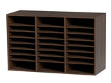 Wood Literature Organizer Adjustable File Sorter 24 Compartments Brown V952-MZWJZLFPJBH24D1RVV0