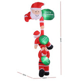 Jingle Jollys Christmas Inflatable Climbing Santa 2.5M Height LED Decorations Illuminated XMAS-INF-SANTA-CLIMB-8FT