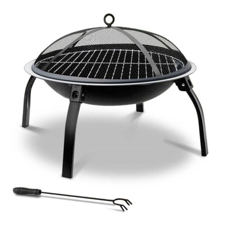 Fire Pit BBQ Charcoal Grill Smoker Portable Outdoor Camping Garden Pits 30" FPIT-UFO-7676