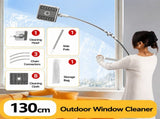 Lightweight Interior & Exterior Window Cleaner with 130CM Extendable Aluminium Pole & 8 Cleaning Pad V888-ELOSUNG55116-8