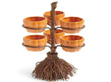Halloween Resin Pumpkin Bowls On Broom for Serving Snacks Salad Fruit Halloween Party Supplies V1294-YM0717-10351644