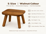 Versatile Solid Wood Small Stool and Mini Side Table with Rounded Square Top and Cylindrical Legs V1341-ZY-CDAYK5YM-L-BLACK