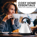 Pronti 1.7L Rose Trim Collection Kettle - White KTL-017-GST-WH