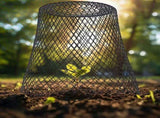 3Pcs Office Waste Basket Black Mesh Trash Can Metal Storage Bin Sturdy Iron Construction V1192-AZ-W-32819