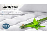 Giselle Bedding 5cm Bamboo Pillowtop Mattress Topper 1000GSM Mattress Pad for Back Pain Relief TOPPER-BAM-Q