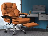 Levede Gaming Chair Office Computer Brown Footrest OF1037-BR