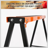 4Pc Mastercraft Sawhorse Metal Folding Non-slip Surface Saw Horse 120KG Capacity V465-97508-AU-2