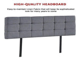 Linen Fabric Queen Bed Deluxe Headboard Bedhead - Grey V63-821433