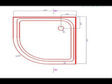 100x100cm Rounded Curved Shower Base in White V63-952261