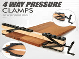 Four-Way Pressure Woodworking Clamp with Scissor-Head and Slotted Fixing Bars for Panel Gluing, V1341-ZY-5L4EAV3H-1PCS