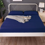 Ramesses 1000TC Linen Bamboo Fitted Sheet Combo Set Deep Blue Single V442-KIT-FITTEDSS-LINENBAMBOO-DEEPBLUE-SB