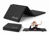 Everfit Gymnastics Mats Folding Exercise Floor Mat Portable 3 Fold Tumbling Mat Black ECM-A-180-BK