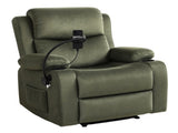 Artiss Recliner Chair Heated Massage Chair with Phone Holder Velvet RECLINER-A18-VEL-GN