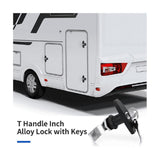T-Handle Door Lock Truck Cap Locking with 2 Keys for Most of Truck Cap Toppers Tops Black V1366-AZ2-W-17881