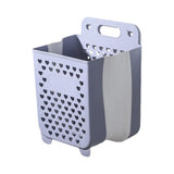 Foldable Hanging Laundry Bask Wall Mount Dirty Clothes Hamper Collapsible Storage Bin for Bathroom V1370-AZ4-09465