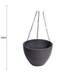 Hanging Grey Plastic Pot with Chain 30cm V637-DP9310030