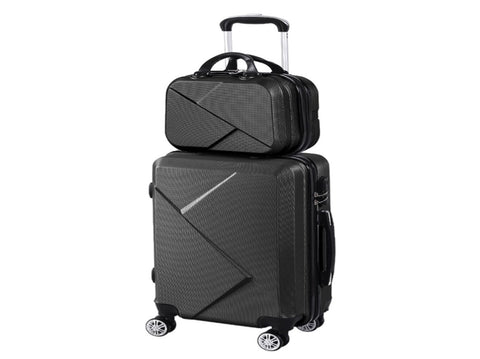 Slimbridge 2pcs 20"Travel Luggage Set Black LG1006-BK_NZ
