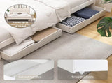 Artiss Bed Frame Double Size Wooden Platform with 2 Storage Drawers White SOFIE WBED-G-001D-WH-DRAW