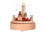 Wooden Music Box Snowflake Decor Wood Grain Texture Beautiful Sound Christmas Music Box V1294-YM0901-3115210106411