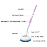 Wireless Window Cleaner 180 Degree Rotating Wiper for Glass Floor Ceiling Kitchen Home V1369-AZ3-W-10308