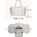 Expandable Airline Approved Pet Carrier Dual-Side Expansion, Breathable Mesh Windows, Adjustable V1232-KZB-MG-002