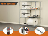 Modular Wire Storage 120x60cm Steel Shelving Chrome With Fixed Legs For Garage Warehouse Or Kitchen V63-841321