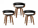 Artiss Bar Stools Set of 3 Kitchen Wooden Bar Stool Dining Chair 65cm BA-TW-8201-BKX3