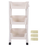 Mobile Utility Cart On Wheels Compact Movable Storage Book Shelves Trolley Rack Cart Organizer 3 V1294-YM0901-3117240283012