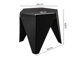 Artiss 2x Bar Stools Puzzle Plastic Foot Stool Black AI-PP-STOOL-T-BK