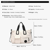 Spacious Lightweight Overnight Carry Bag, Workout & Casual Shoulder Hand Bag, White V1221-XM-LB2107-ZS52