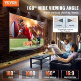 VEVOR Outdoor Movie w/ Stand 180" Portable Movie 16:9 HD Wide Angle Outdoor Projector V952-DSTPMYC180WDPDVTFV0
