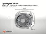 3-Speed USB 20cm Desktop Fan - Quiet Portable Lightweight Rechargeable Cooler V238-SUPDZ-41080411684944