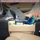 2Pack Car Seat Gap Filler Organizer - Leather Console Side Pocket Seat Storage - Stylish and V1107-800-57317-BRN-2PACK