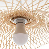 Sophia Natural Hand-Woven Bamboo Wave Pendant Lamp - Small V563-75229