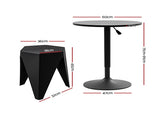 Artiss Bar Stools and Table Set 3PCS Dining Desk Kitchen Chairs Cafe Pub Black BA-SET-304-T-BK