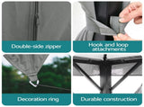 Instahut Gazebo 3x4m Canopy Outdoor Steel Frame Patio Tent Curtains Marquee Grey GAZEBO-IR-MC-3X4-GY