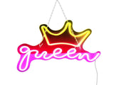 LED Neon Sign Bright USB Powered Decorative Crown Queen Wall Neon Light for Kids Room Bedroom Party V1294-YM0706-3119230136311