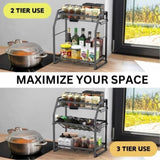 3-Tier Detachable Spice Rack Storage Organiser for Kitchen Countertop V178-36110