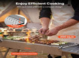 Foldable Charcoal Grill, 0.16 m Portable Charcoal Barbecue Grill with Liftable Charcoal Tray & Side V952-TLCTZDKZTKBXI2GZV001V0