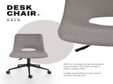 2 Set Office Desk Chair - Loop Yarn Fabric Home Swivel Chair Cut-Out Seat HALO GREY V274-FT-VOC-002BK-LGY2