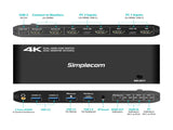 Simplecom KM430 Dual HDMI Monitor KVM Switch for 2 Computers with 4-Port USB Hub 4K60Hz Keyboard V28-SIMKM430