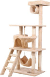 CARLA HOME 141cm Cat Tree Tower for Indoor Cats with Plush Perch, Ladder, Sisal Scratching Posts, V178-36382