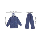 Reflective Motorcycle Rain Suit in Navy Oxford Fabric with Breathable Mesh, Unisex Outdoor Gear V1366-AZ2-W-17357